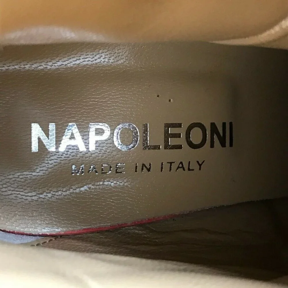 Napoleoni Ankle Boots Booties Brown Leather 8 NEW